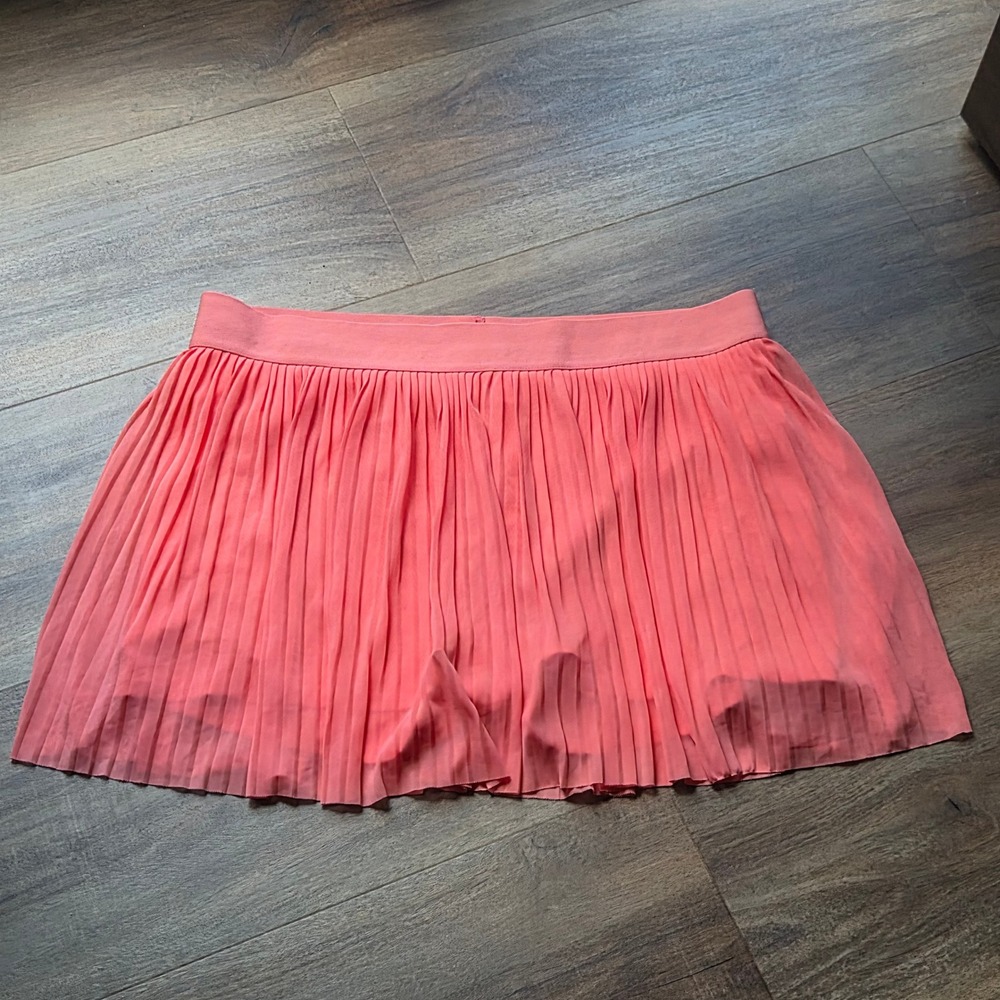 Kyodan Tennis Pleated Skort XL Coral Pink Mesh Athletic Skirt with Shorts Pocket